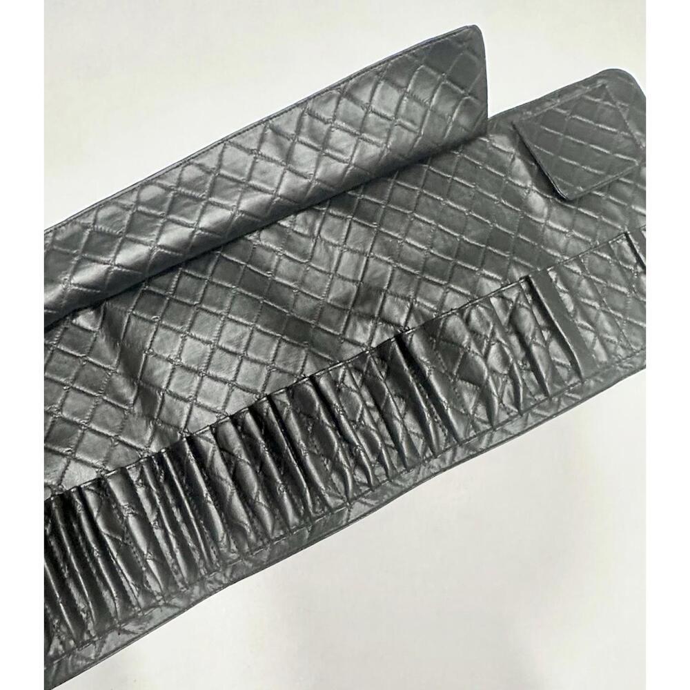 BH Cosmetics Women's Black Leather Clutch Makeup Brush Roll Bag - Picture 8 of 14